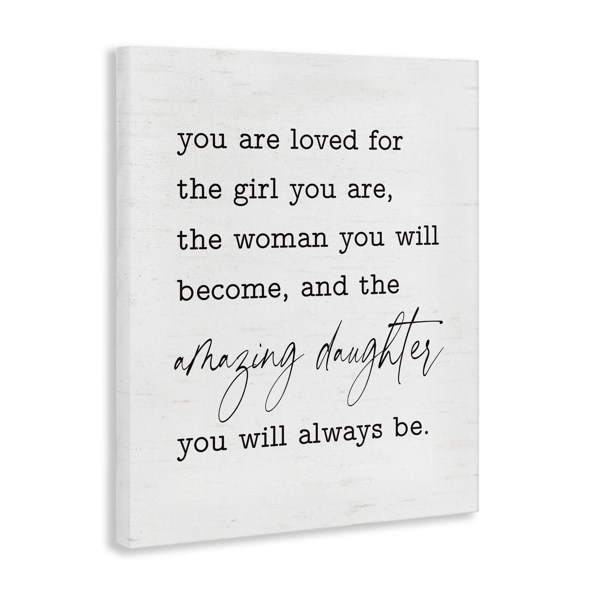 Stupell Industries Amazing Daughter Sentiment Text & Numbers Painting Wrapped Canvas Art Print Wall Art, 36 x 48