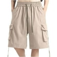 thumbnail image 1 of pstuiky Pantalones cortos para hombre, Pantalones casuales lisos para hombre, pantalones cortos deportivos de gimnasio con cintura con cordón y bolsillo Pantalones cortos de baloncesto, 1 of 8