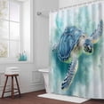 thumbnail image 3 of Sea Turtle Bathroom Shower Curtain, Blue Turtle Ocean Animal Abstract Modern Art Waterproof Washable Soft Bath Curtain for Bathtub Decor with 12 Hooks&Grommet, 72x72 Inch, 3 of 9