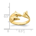thumbnail image 2 of Solid 14k Yellow Gold Double Dolphin Ring Band Size 9, 2 of 3