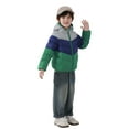thumbnail image 2 of Byoo Toddler Boy Puffer Jacket Colorblock Full Zip Padded Lightweight Hooded Down Coat Comfort Warm Cloth for Kids, 2 of 9