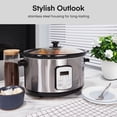 thumbnail image 5 of FOHERE 6 Qt Slow Cooker, Dishwasher Safe Ceramic Pot & Tempered Glass Lid, Adjustable Temperature & Cooking Times, 5 of 6