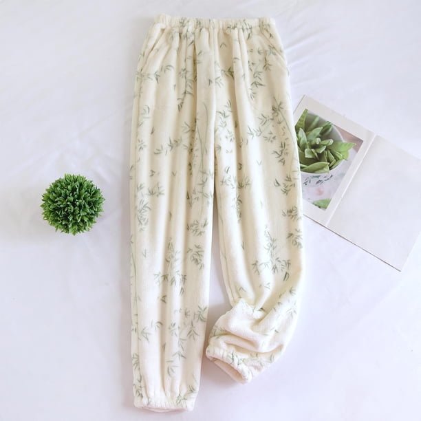 Puyaiuu Women's Pajama Pants With Pockets Flannel Pajama All kinds of Print Comfy Lounge Pant Fuzzy Sleep Bottoms with Pockets Gift