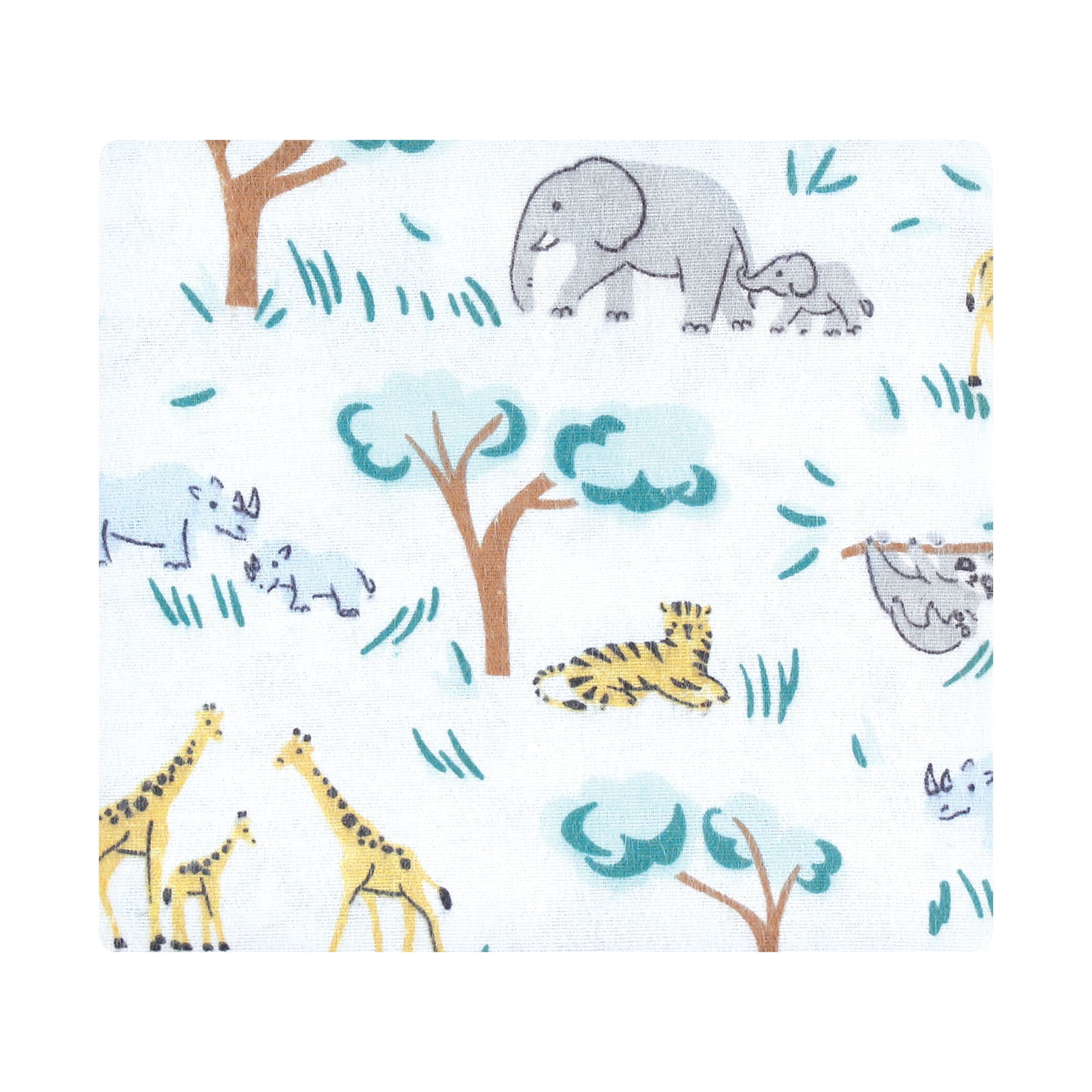 Hudson Baby Unisex Baby Cotton Poly Flannel Receiving Blankets Bundle, Safari Friends, One Size