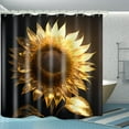 thumbnail image 3 of Bathroom Equipped with 3D Golden Sunflower Decorative Shower Curtain, Fabric Shower Curtains with 12 Shower Curtain Hooks, Bathtub Curtains, 72x72 Inch Waterproof Shower Curtain, 3 of 6