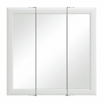 Design House 24" Wood Tri-View Wall Mount Bathroom Medicine Cabinet, White