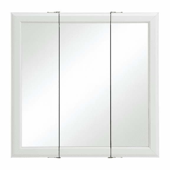 Design House 24" Wood Tri-View Wall Mount Bathroom Medicine Cabinet, White