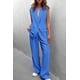 thumbnail image 3 of Conjunto PRETTYGARDEN Chaleco sin Mangas y Pantalón Palazzo Azul Talla S, 3 of 8