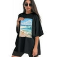 thumbnail image 3 of Plus Size Shirt for Women Black Tops for Women Oversized Short Sleeves Shirt for Women Sunny Beach3 T Shirt Crewneck Shirt for Women L, 3 of 5