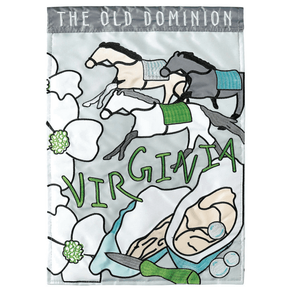 The Old Dominion Virginia Green Grey 19 x 13 Polyester Small House Flag