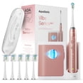 thumbnail image 1 of Aquasonic Vibe Series PRO – Cepillo de dientes eléctrico ultrablanqueador – 5 modos y temporizadores inteligentes – Base desinfectante UV – Aceptado por ADA (oro rosa satinado), 1 of 5