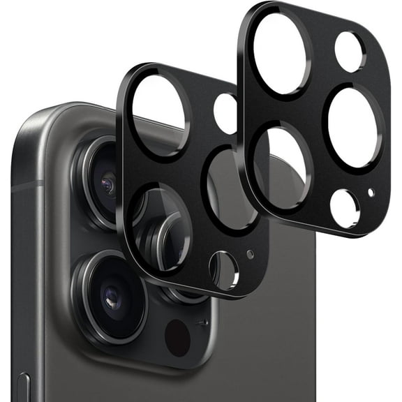SaharaCase ZeroDamage FlexiGlass HD Camera Lens Protector [2-Pack] for Apple iPhone 15 Pro/15 Pro Max (2023) Anti-Scratch & Anti-Fingerprint Easy Installation (Black)