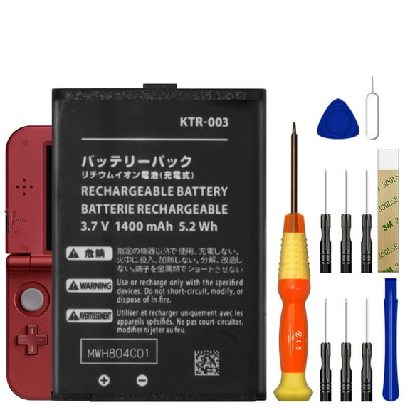 Replacement Battery KTR-003 For BLU Nintendo MWH710A01, New 3DS, NN3DS Tool