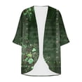 thumbnail image 4 of NTACZA 3/4 Sleeve Summer Cardigans for Women Lightweight Open Front Boho Floral Flowy Kimono Relaxed Beachwear Coverups Green, 4 of 5