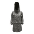 thumbnail image 3 of Baberdicy Women's Mid-Length Trench Coat, Elegant Waist Tie Casual Windbreaker Jacket , Belted Trench Coat, Mid-Length Windbreaker, Casual Fall Jacket Dark Gray L, 3 of 5