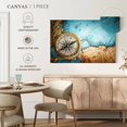 thumbnail image 5 of Elephant Stock Metal Compass Wall Art - Horizontal Canvas Wall Art - Living Room Wall Decor - Nautical Canvas - Blue And Gold Decor - 39" x 26", 5 of 8