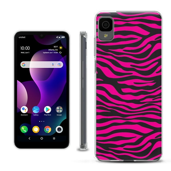 Slim-Fit Gel TPU Phone Case for TCL 30Z / 30 Z / 30 LE, by OneToughShield ® - Zebra Pink