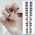 BONINGGG With Cow Pattern 24 Pack Wear Nail Nail Stickers Acrylic