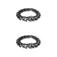 thumbnail image 4 of Thinsony Distinctive Gothic Punk Dragon Scale Bangle 48 inches Cool and Contemporary Black 8.26 Inch 2Set, 4 of 6