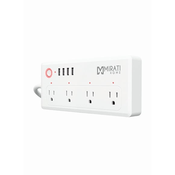 Multicontacto Inteligente Mirati 4 Socket 4 USB Wifi 2.4 GHZ Color Blanco MCUS1