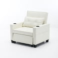 thumbnail image 7 of Triple Tree Convertible Chair Bed Linen Fabric Sleeper Sofa, White, 7 of 7