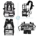 thumbnail image 3 of KOITHOT Clear Backpack Heavy Duty, Waterproof PVC Transparent Backpacks for Adults, Black Book Bag for School Travel, 3 of 7