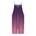 thumbnail image 3 of Xihbxyly Jumpsuits for Women Casual Womens Summer Casual Sleeveless Rompers Loose Spaghetti Strap Shorts Jumpsuit Linen Scoop Neck Wide Leg Jumpsuit with Pockets Purple XXL #3, 3 of 4