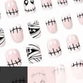 thumbnail image 4 of Halloween Short Press On Nails Short 24Pcs, Spooky House Mansion Bats Gradient Spooky Fake Nails Set, Reusable False Nails for Party Trick-or-Treat Fall Daily Wear Women Girls, 4 of 7