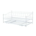 thumbnail image 6 of PAPROOS Metal Daybed with Pop Up Trundle, Twin Adjustable Metal Sofa Bed with Adjustable Trundle Steel Daybed for Bedroom Guest Room, White, 6 of 10