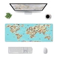 thumbnail image 3 of Disketp Gaming Mouse Pad World Travel Line Icons Map Pattern Large Mouse Mat Long Extended Desk Pad Non-Slip Rubber Mice Pads Stitched Edges Thin Pad (11.8x31.5 Inch), 3 of 9