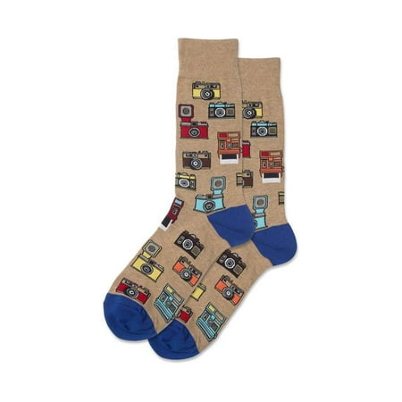 Vintage Cameras Hemp Heather Mens Crew Socks
