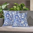 thumbnail image 7 of Outdoor/Indoor Throw Pillows Covers, Decorative Throw Pillows Covers , 18"x18" Square Throw Pillows Covers Bed, Couch, and Patio Furniture, Set of 2, Floral Bluish Violet, 7 of 7