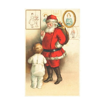 Father Christmas Wall - Father Christmas Print Wall Art By German School