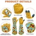 thumbnail image 2 of Dly Guantes De Jardinería Para Mujer - Guantes Largos A Prueba De Espinas Para Podar Rosas Guantes De Jardín Guantelete De Cuero De Vaca Regalos De Jardinería, 2 of 6