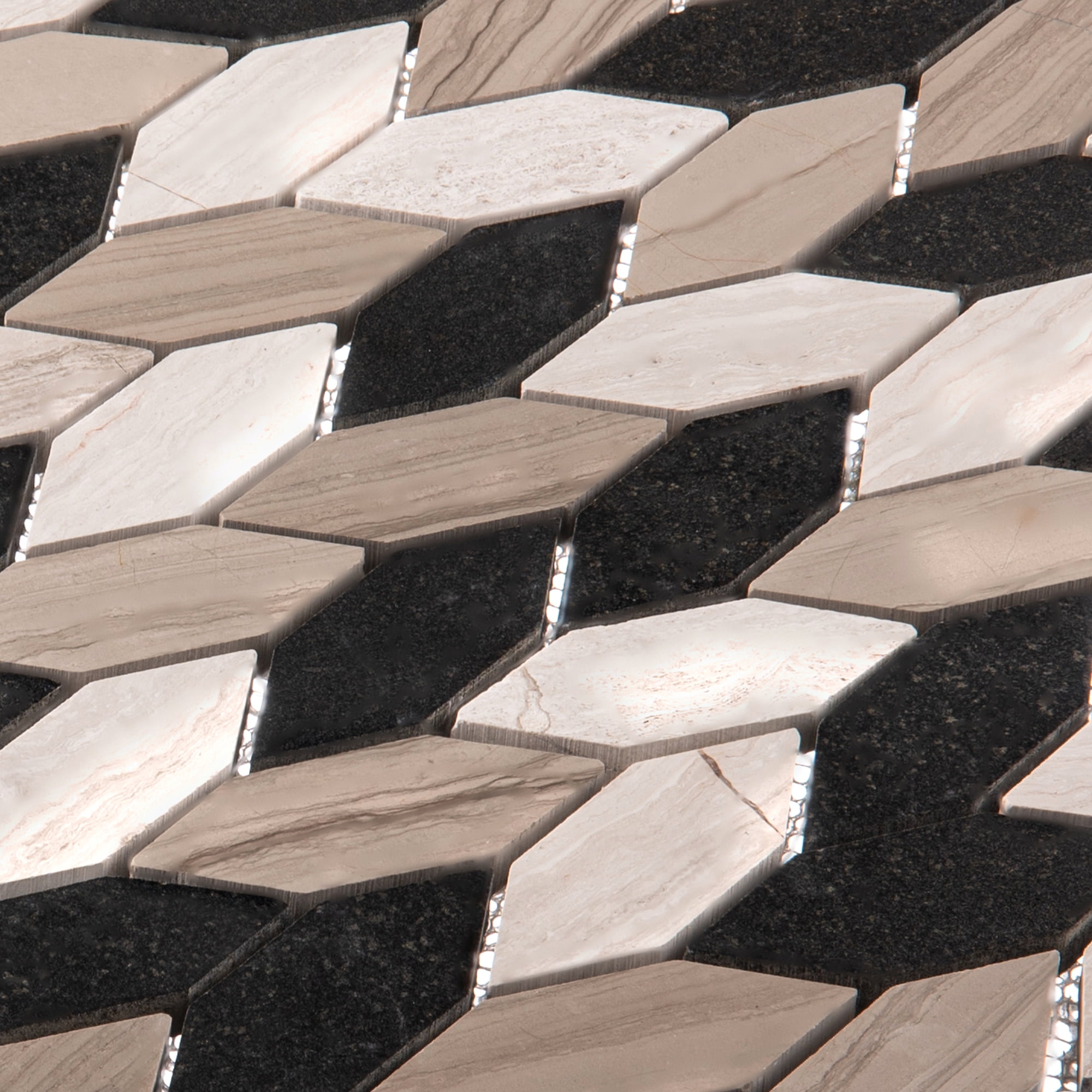 Channing Elongated Hex 1" x 2.5" Marble Honeycomb Mosaic Wall & Floor Tile