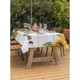thumbnail image 3 of Outdoor Tablecloth with Umbrella Hole for Patio/Picnic/Party/Camping, Yellow Sunflowers Waterproof Table Cloth Rectangle Table Cover Washable, Farmhouse Spring Botanical Floral Wooden (60"x 102"), 3 of 8