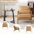 thumbnail image 5 of Alvantor Khaki Low-Arm Corduroy Accent Chair for Living Room or Bedroom, 5 of 13