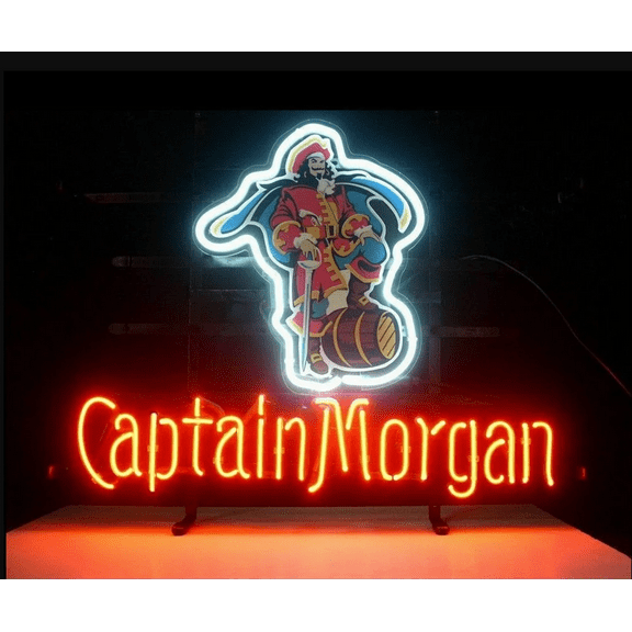Queen Sense 17"x14" Captain Morgans Rum Neon Sign Beer Pub Bar Man Cave Wall Decor Handmade Artwork Party Gift Neon Light W117CMRL