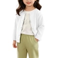 thumbnail image 2 of FRSASU Girls Classic Crew Neck Button Long Sleeve Soft Knit Cardigan Sweater Breathable Stretchy School Outfit Size 6M-4T White, 2 of 8