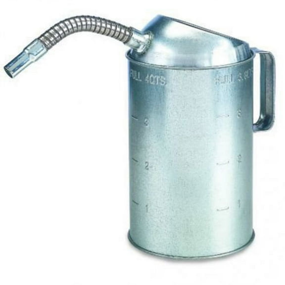 Galvanized Measure Can with Flex Spout 4 Quart