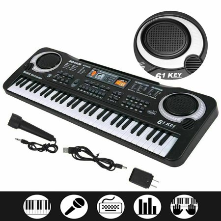 61-Key Portable Electronic Piano Keyboard with Microphone For Kids Gift