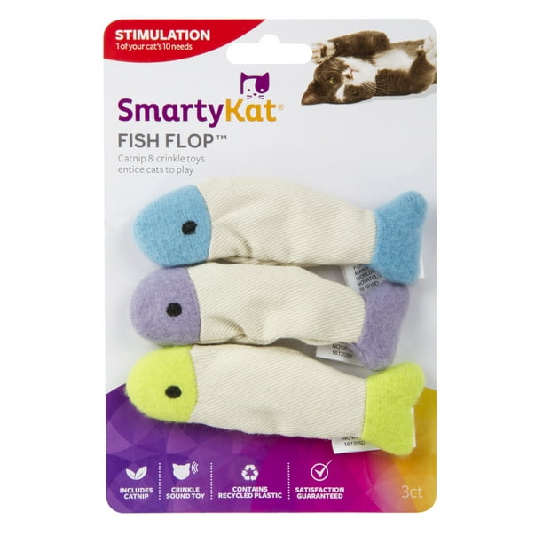 SmartyKat Fish Flop Crinkle Catnip Cat Toys, 3 Count - Walmart.com - Walmart.com