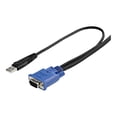 thumbnail image 3 of StarTech.com 10 ft Ultra Thin USB VGA 2-in-1 KVM Cable - VGA KVM Cable - USB KVM Cable - KVM Switch Cable (SVECONUS10) - Video / USB cable - USB, HD-15 (VGA) (M) to HD-15 (VGA) (M) - 10 ft - black - for P/N: CAB831HDU, RACKCONS1908, SV1631DUSBUK, SV565DUTPU, SV565UTPUL, SV831DUSBUK, 3 of 4
