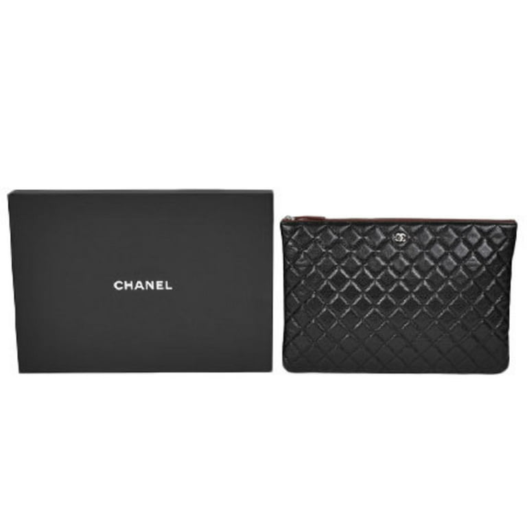❌SOLD❌#29 LNIB Chanel O Case Clutch Large Pouch Black Caviar GHW