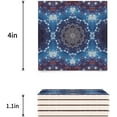 thumbnail image 3 of FMSHPON Mandala Pattern Set of 8 Coaster for Drinks, Absorbent Ceramic Stone Coasters Cup Mat with Cork Base for Home Kitchen Room Coffee Table Bar Decor, 3 of 4