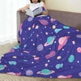 thumbnail image 6 of Fuzoiu Space Print Ultra-Soft Micro Fleece Blanket,All Seasons Flannel Throw, Lightweight Blanket for Bed, Sofa, Couch, Movie Night, Camping, and Travel-50"x40", 6 of 7