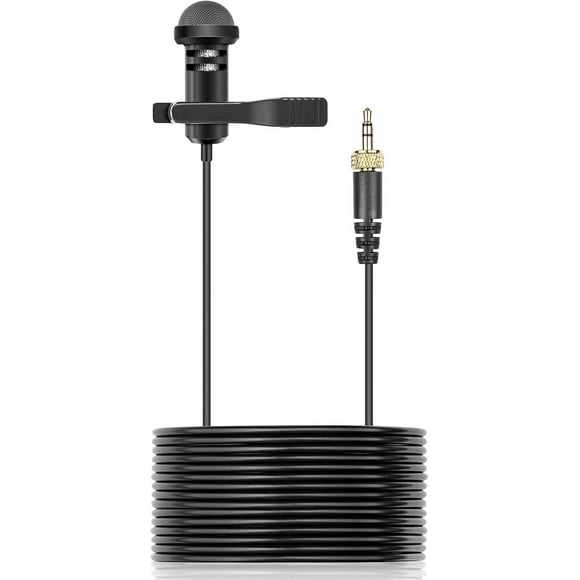 HWZWT 10ft Lavalier Microphone Compatible with Sennheiser Wireless Bodypack Transmitters, Lav Mic for Rode Wireless Pro, 3.5mm Omnidirectional Locking Microfono for Vlog Broadcast Interv