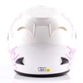 thumbnail image 2 of WOW Motorcycle HJM Street Bike Full Face Helmet + Motorcycle Bluetooth Headset: Women Lady Pink Flower White, 2 of 6