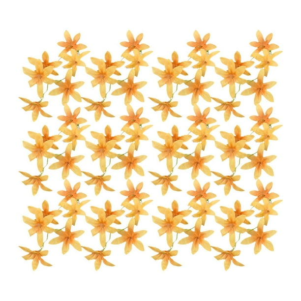 12 piezas de flores artificiales de seda de 7 pulgadas, adorno de simulación realista para decoración de fiestas, oficinas y restaurantes. Amarillo