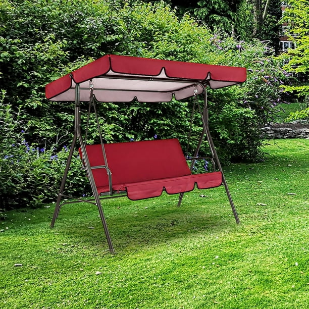 Patio Swing Canopy Replacement, Garden Swing Chair Cover with Swing Cushion Cover for Patio